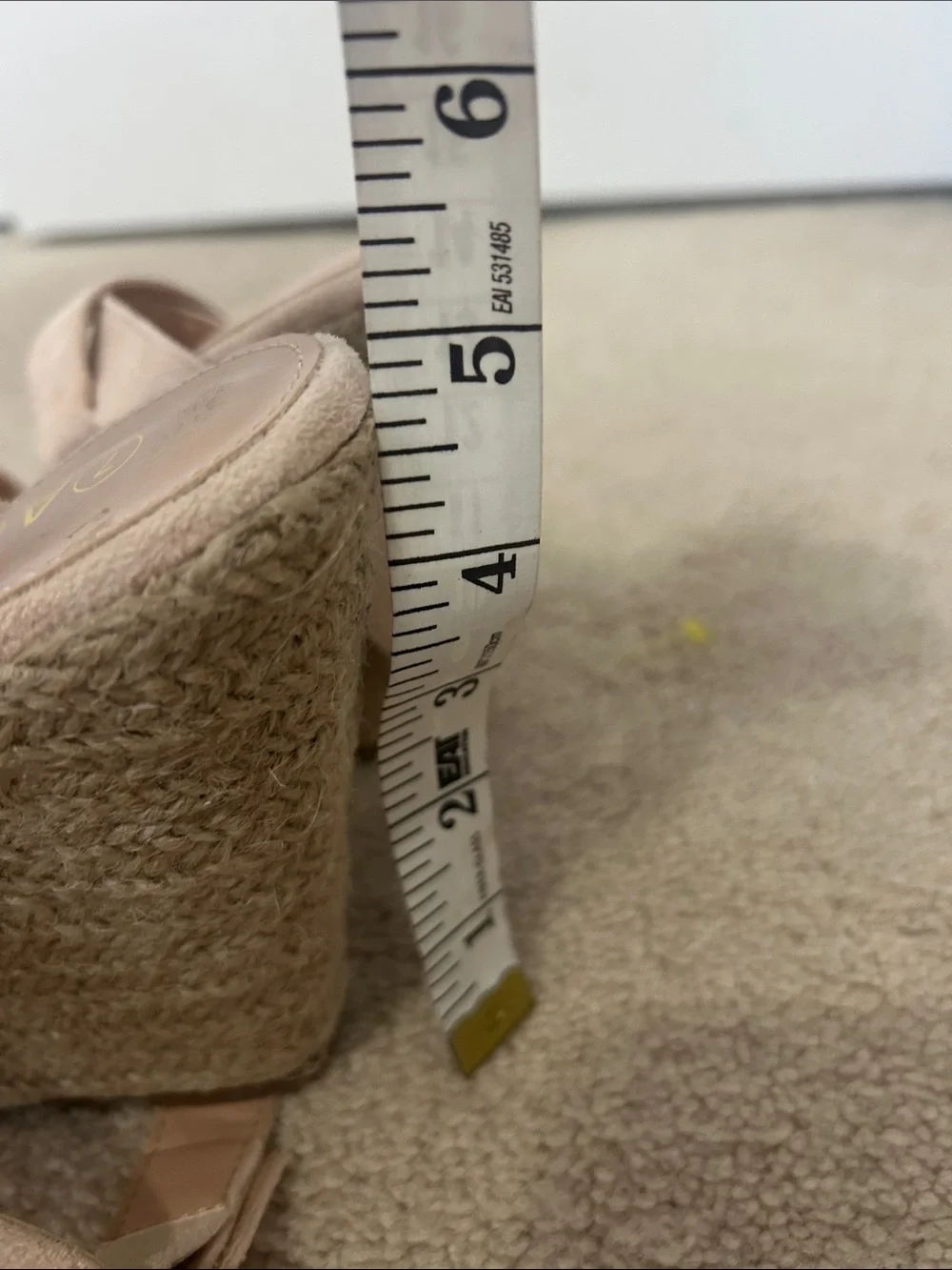 Allegra K Suede Espadrille Wedge Chunky Sandals size 7 beige NWT platform sandal
